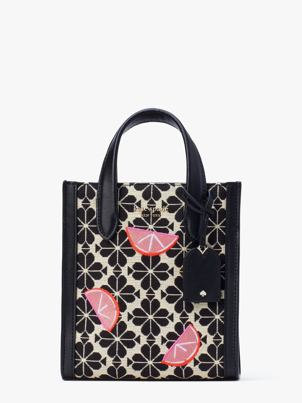 Women's grapefruit soda multi. spade flower jacquard grapefruits manhattan mini tote | Kate Spade