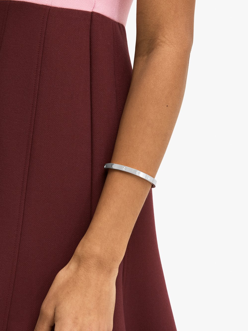 Women's silver infinite spade engraved spade bangle | Kate Spade