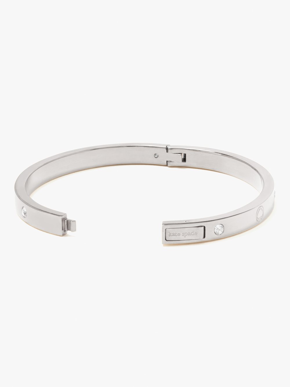 Women's silver infinite spade engraved spade bangle | Kate Spade