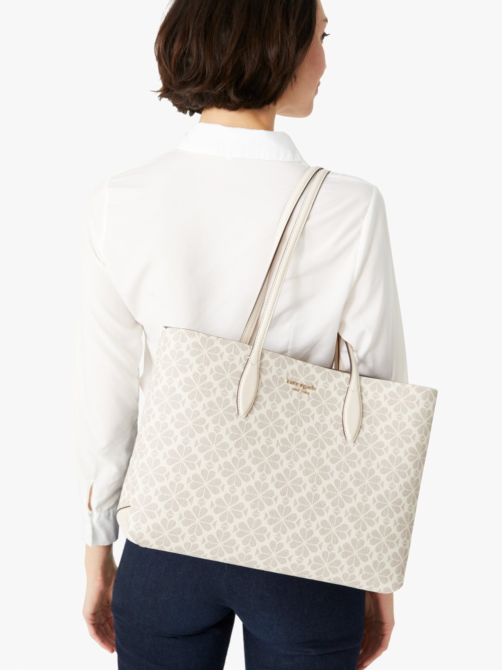 Women's parchment multi spade flower coated canvas all day large tote | Kate Spade
