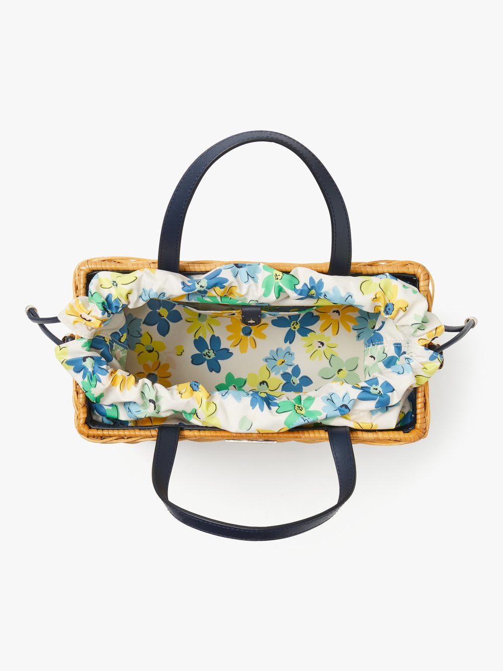 Women's parchment multi sam floral medley wicker medium satchel  | Kate Spade