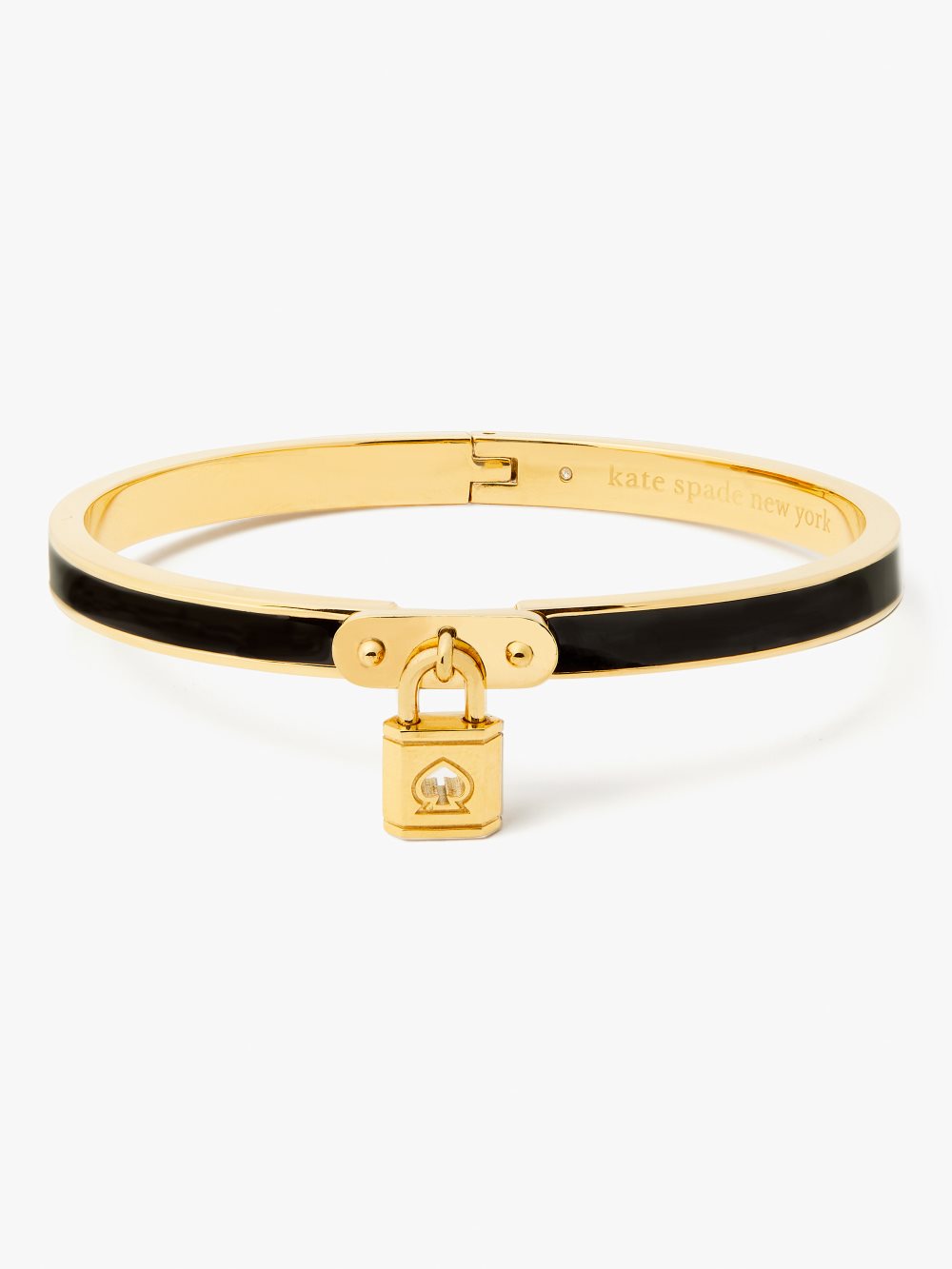 Women's black lock and spade charm bangle | Kate Spade