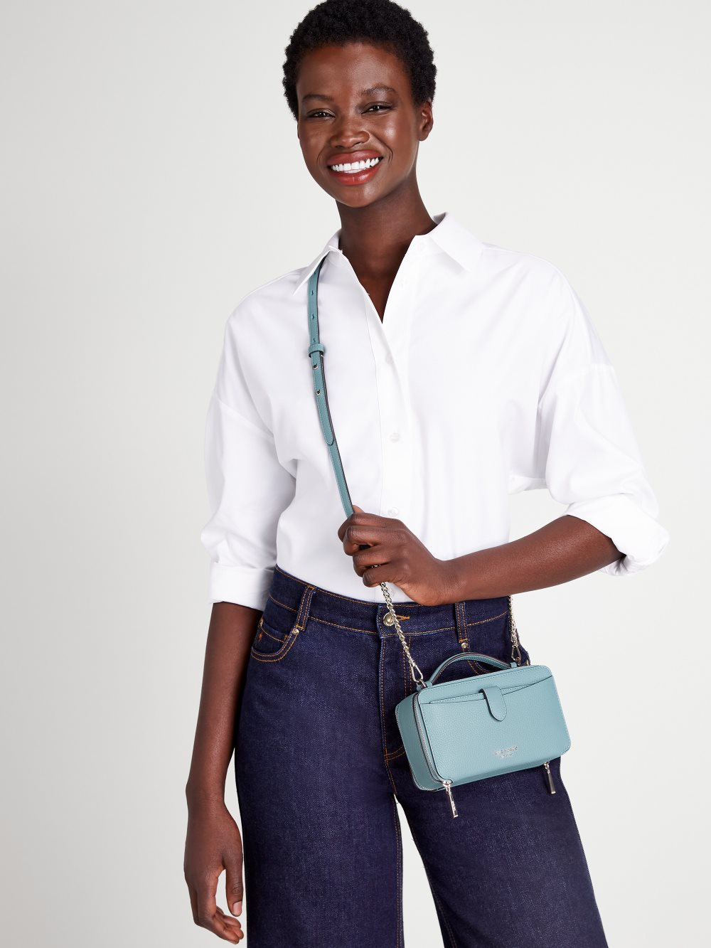 Women's agean teal hudson double zip crossbody | Kate Spade