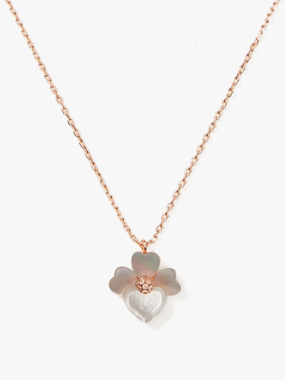 Women's cream multi/rose gold precious pansy mini pendant | Kate Spade