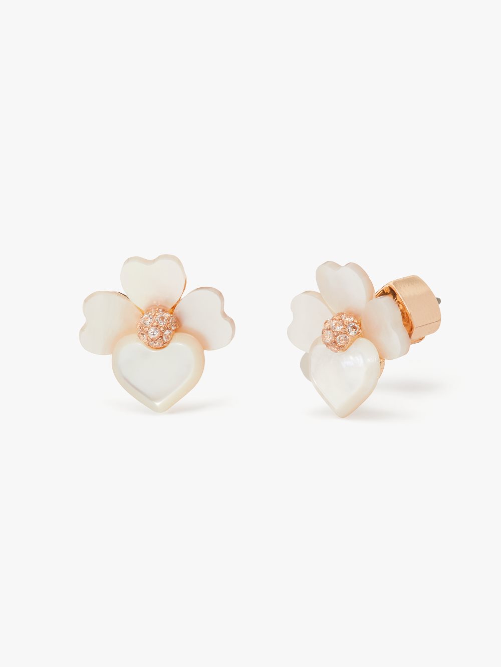 Women's cream multi/rose gold precious pansy studs | Kate Spade