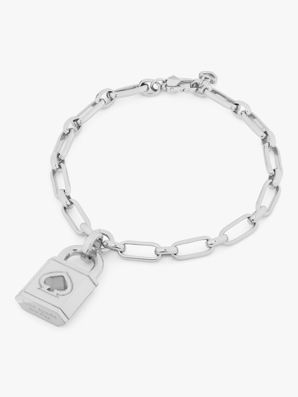 Women's silver lock and spade charm bracelet | Kate Spade