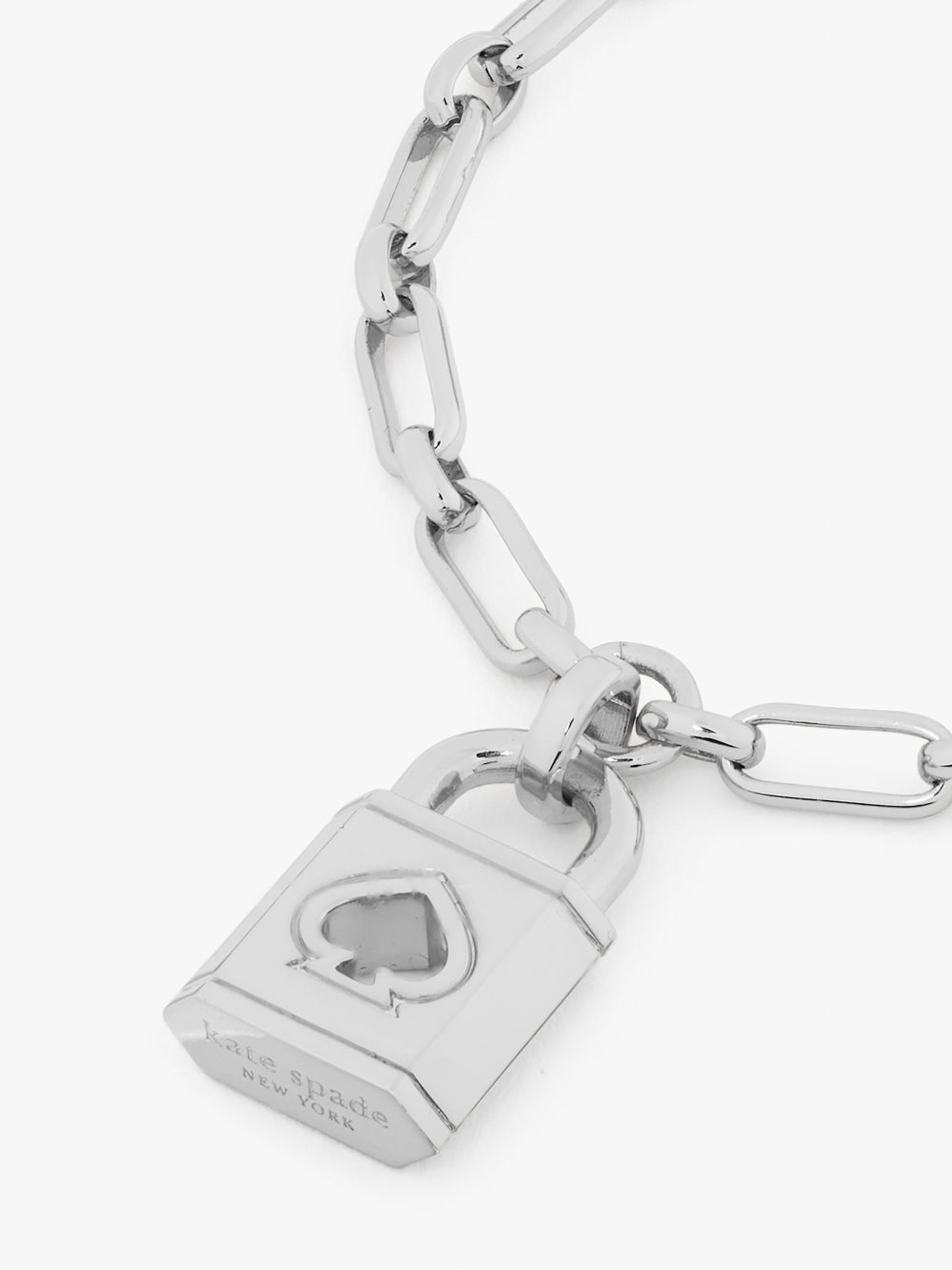 Women's silver lock and spade charm bracelet | Kate Spade