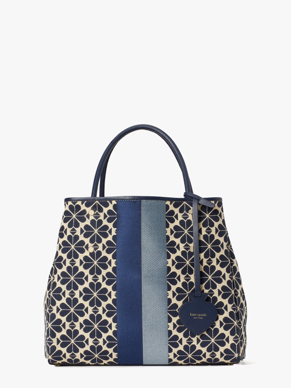 Women's blue multi spade flower jacquard everything stripe medium tote | Kate Spade