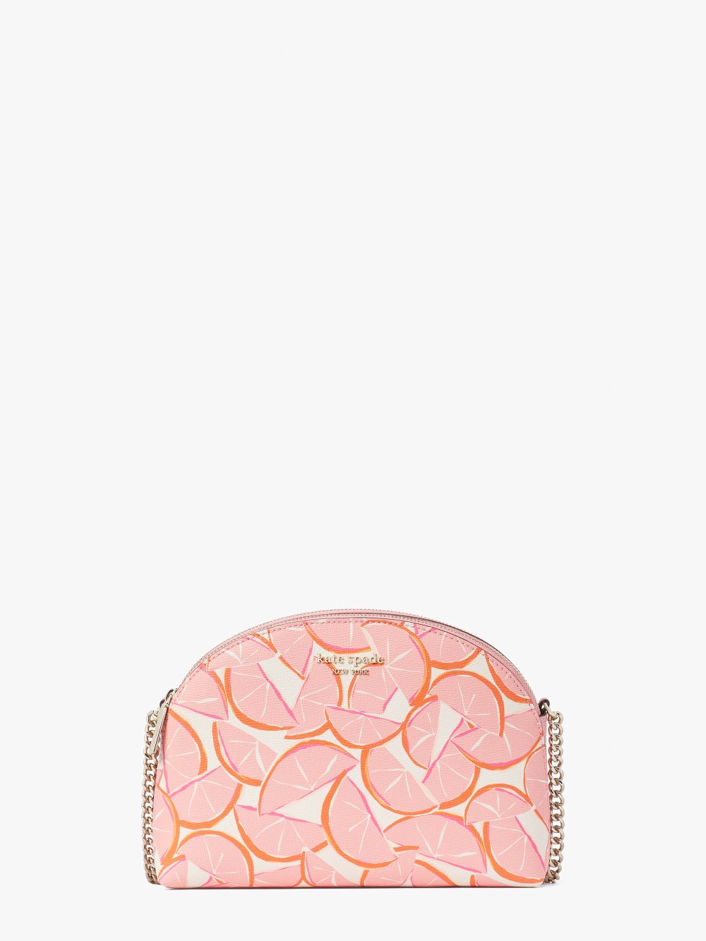 Women's pink multi. spencer grapefruit double-zip dome crossbody | Kate Spade