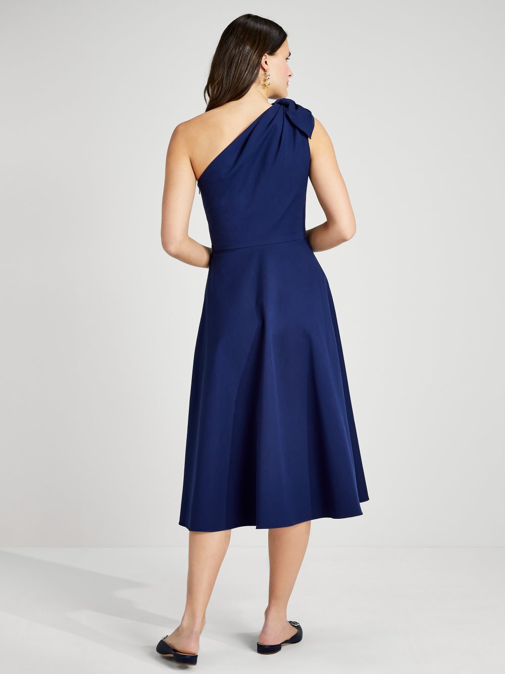 Women's black twill one-shoulder dress | Kate Spade