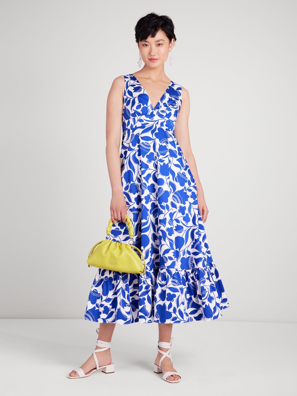Women's blueberry zigzag floral maxi dress | Kate Spade